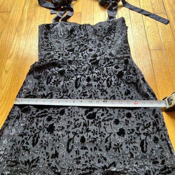 House Of Harlow 1960 Size S NEW Navy Blue Velvet Floral Sleeveless Mini Dress - Picture 8 of 16